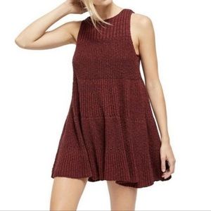 Free People Knit Sweater Babydoll Swing Dress